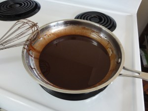 Coconut oil and cocoa powder
