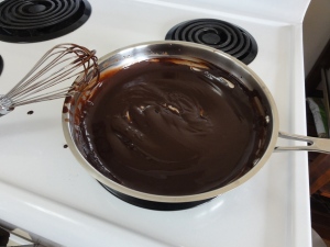 Coconut oil, cocoa powder, and maple syrup