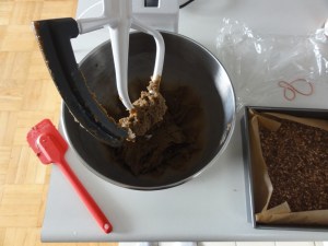 Nanaimo bar filling mixed
