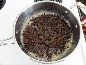 Chopped chocolate and melted butter
