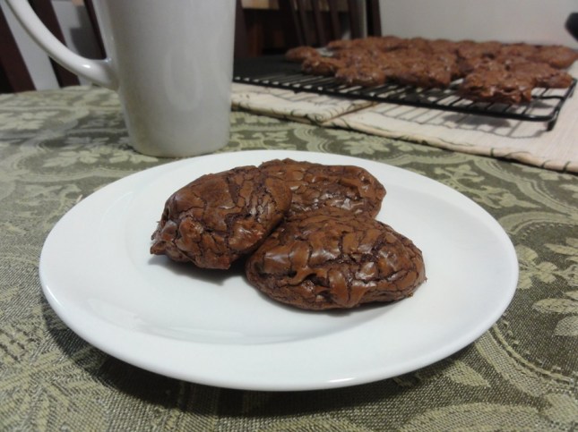 Double chocolate walnut cookies on a plate