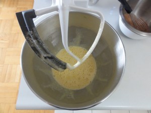 Beaten eggs and sugar