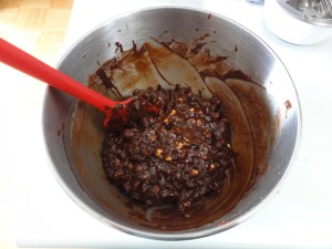 Triple chocolate hazelnut cookie dough