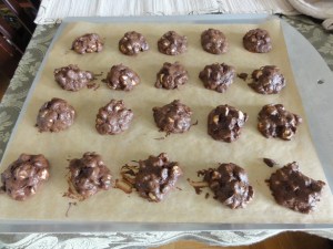 Baked triple chocolate hazelnut cookies