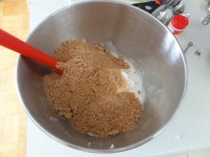 Dry ingredients with the egg whites