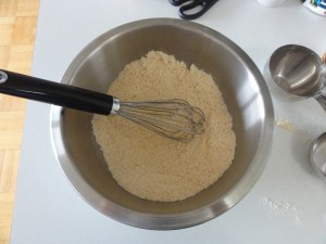 Blended coconut flour and shredded coconut