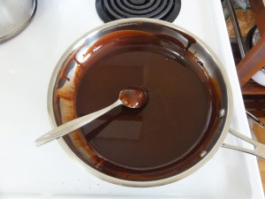 Melted chocolate and coconut oil