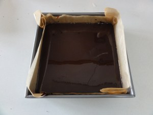 Warm topping spread over filling