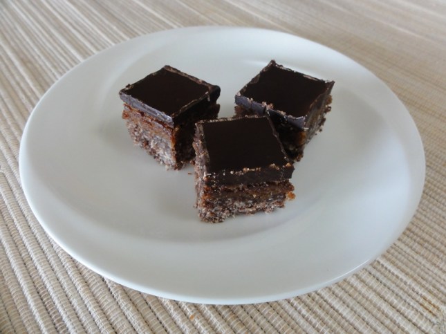 Vegan maple nanaimo bars on a plate