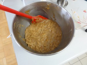 With apples folded in