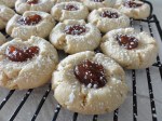 Raspberry almond thumbprint cookies