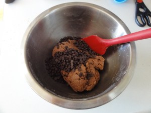 Folding in chocolate chips