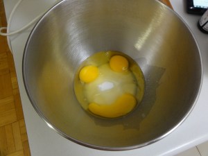 Smiley face eggs yolks