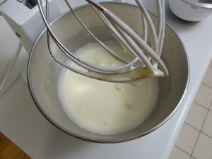 Beaten eggs and sugar