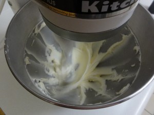 Stand-mixer blending sugar and butter