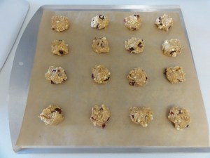 Morning-on-the-go cookie dough on a cookie sheet