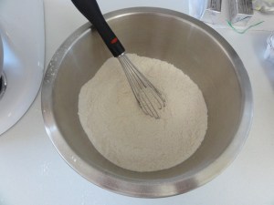 Dry ingredients whisked