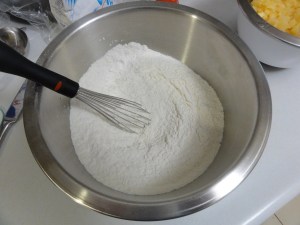 Dry ingredients whisked together