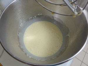 Wet ingredients whisked together