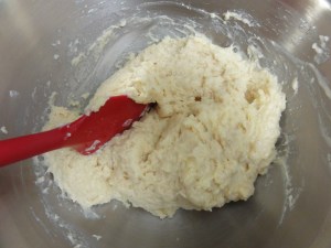Dry and wet ingredients slurried together