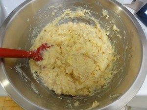 Dry and wet ingredients slurried together