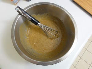 Wet ingredients blended together