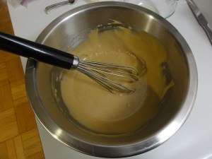 Wet ingredients whisked together