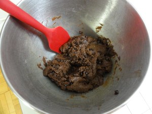 Vegan chocolate pumpkin spice cookie dough with chocolate chips